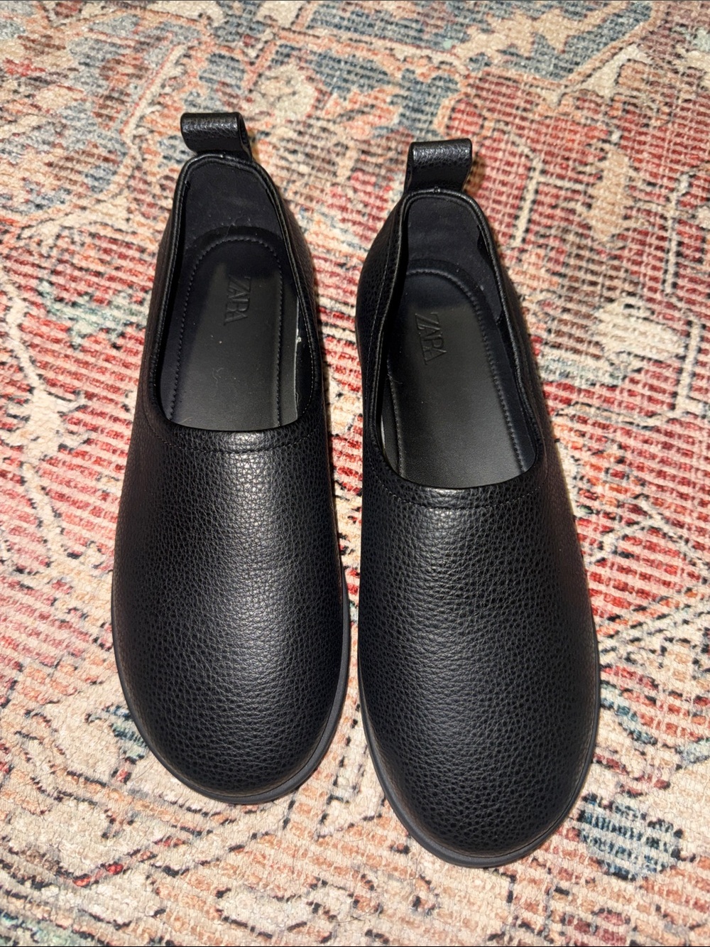 NEW Women’s (11) OR Men’s (9) Zara Black Pebbled Leather Slip-On Shoes